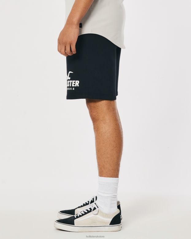 Bottoms Hollister Men Fleece Logo Graphic Shorts 9\\ 488201130 Black